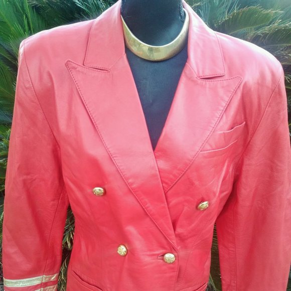 Sangucci Jackets & Blazers - SANGUCCI VINTAGE RED GENUINE LEATHER